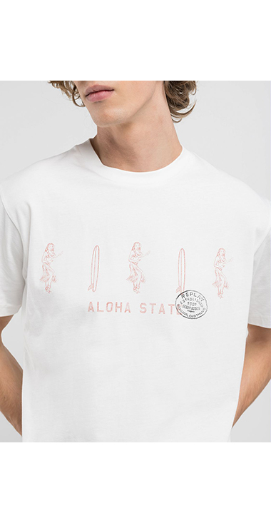 コットンジャ－ジーHAWAIANプリントＴシャツ 詳細画像